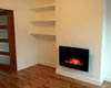 House Renovation, Lounge with Fitted Shelves and Modern Fire
